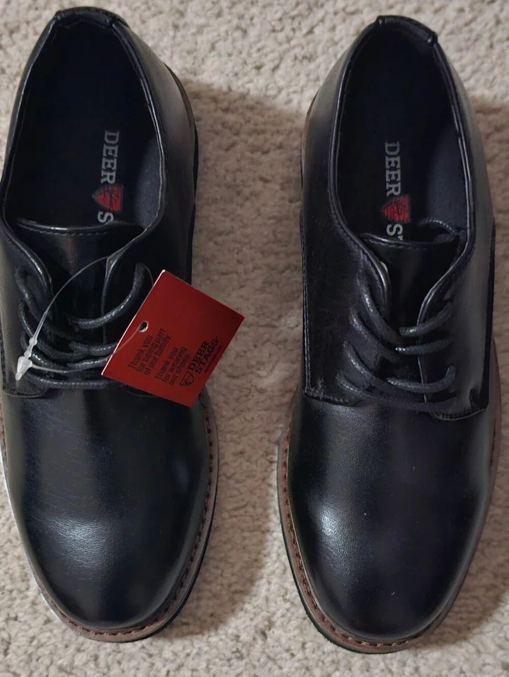 Deer Stags Boy's Size 13M Kids Black Lace-Up Dress Shoes NWT